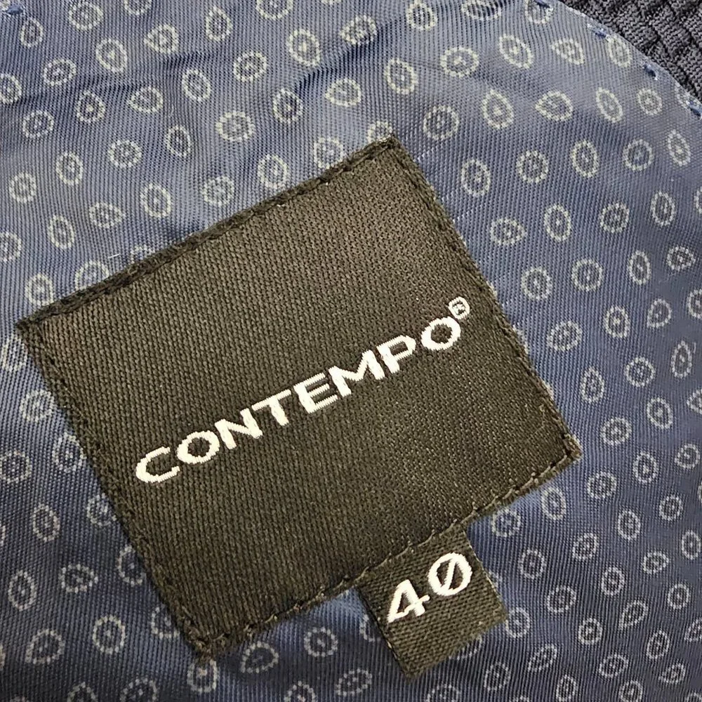 Contempo 40R Navy Solid 2-Button Sport Coat Blazer Jacket V934